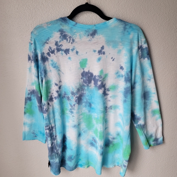 Patagonia 3/4 Sleeve Tie Dye Crew Neck Shirt Size In Large Turquoise Tie Dye - Picture 4 of 8